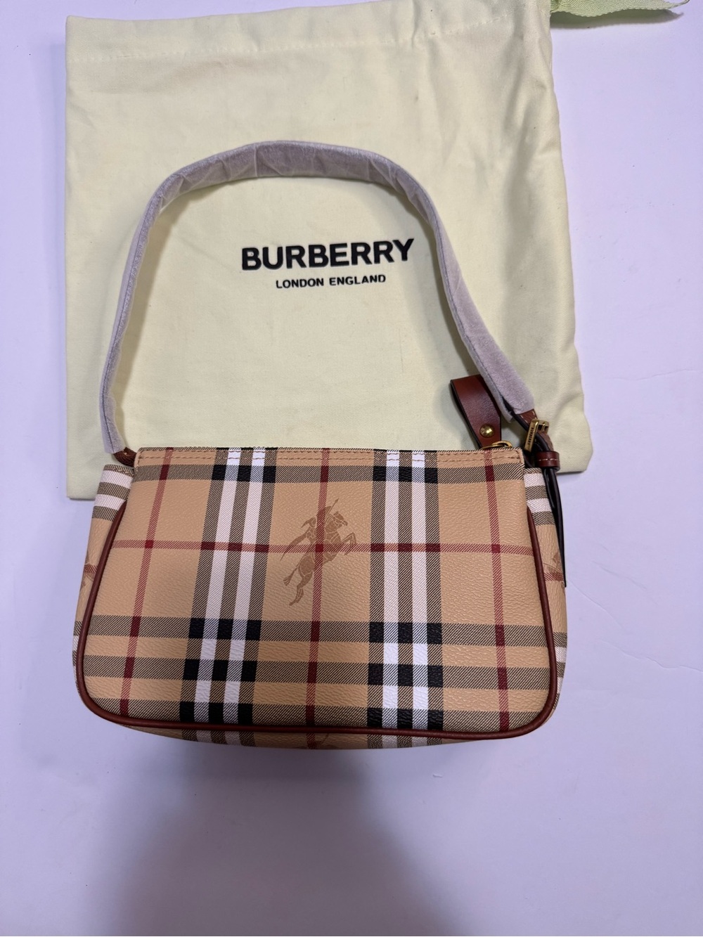 Burberry Tan Vintage Check Mini Shoulder Bag